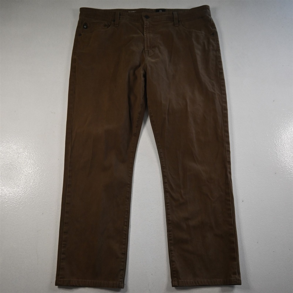 AG Adriano Goldschmeid 40x28 Brown Everett Slim‎ Straight Mens Jeans
